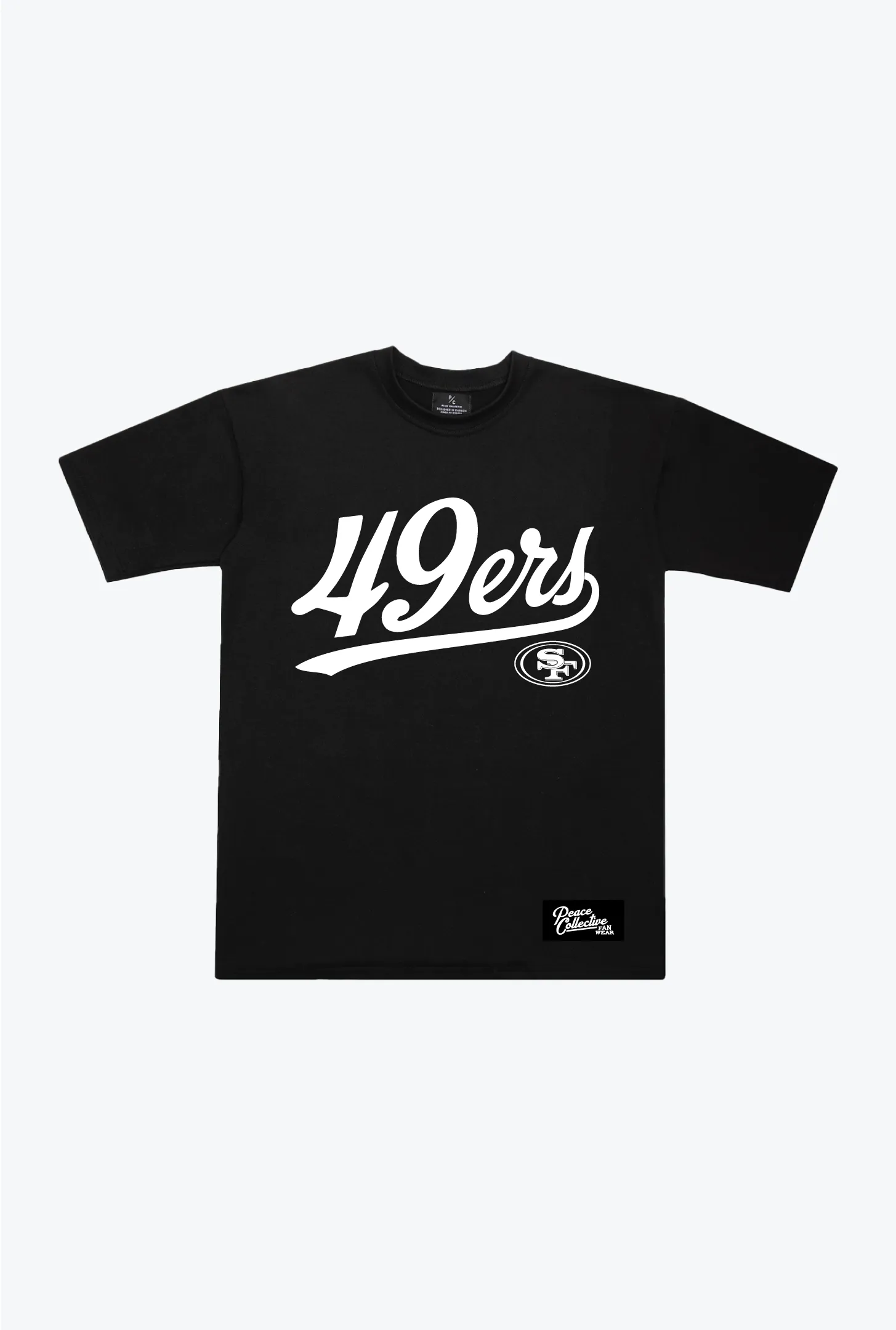 San Francisco 49ers Script Heavyweight T-Shirt - Black sold by Peace-Collective product image thumbnail 2
