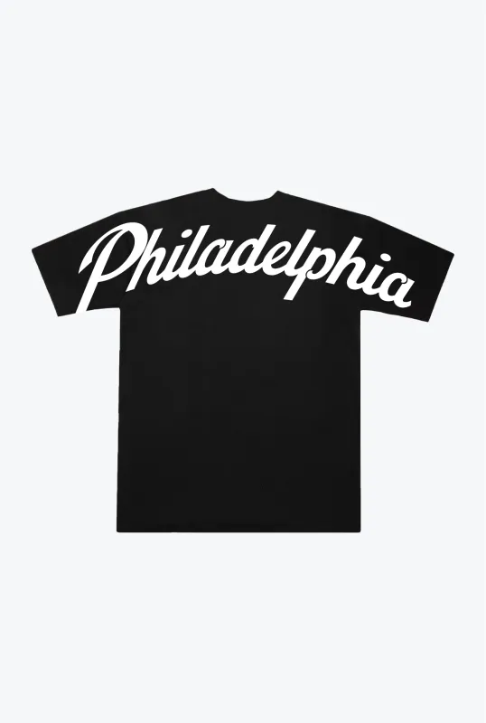Philadelphia Eagles Script Heavyweight T-Shirt - Black sold by Peace-Collective