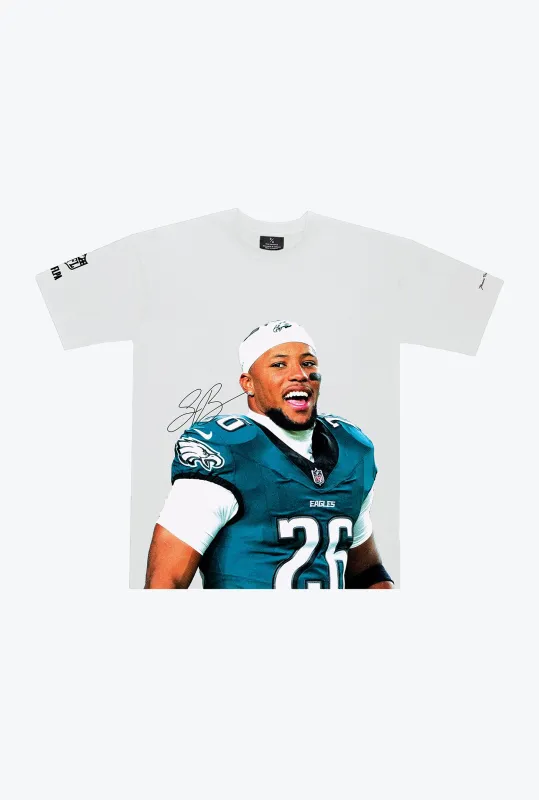 Saquon Barkley Heavyweight Garment Dyed T-Shirt - White sold by Peace-Collective