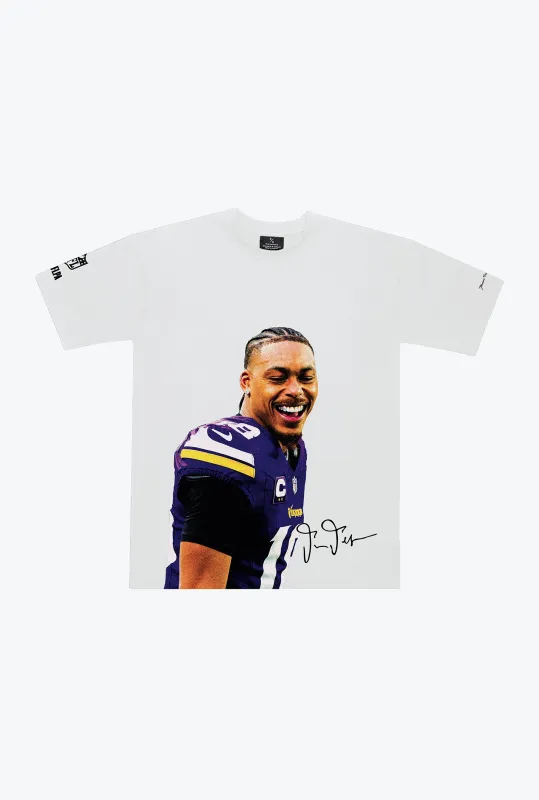 Justin Jefferson Heavyweight Garment Dyed T-Shirt - White sold by Peace-Collective