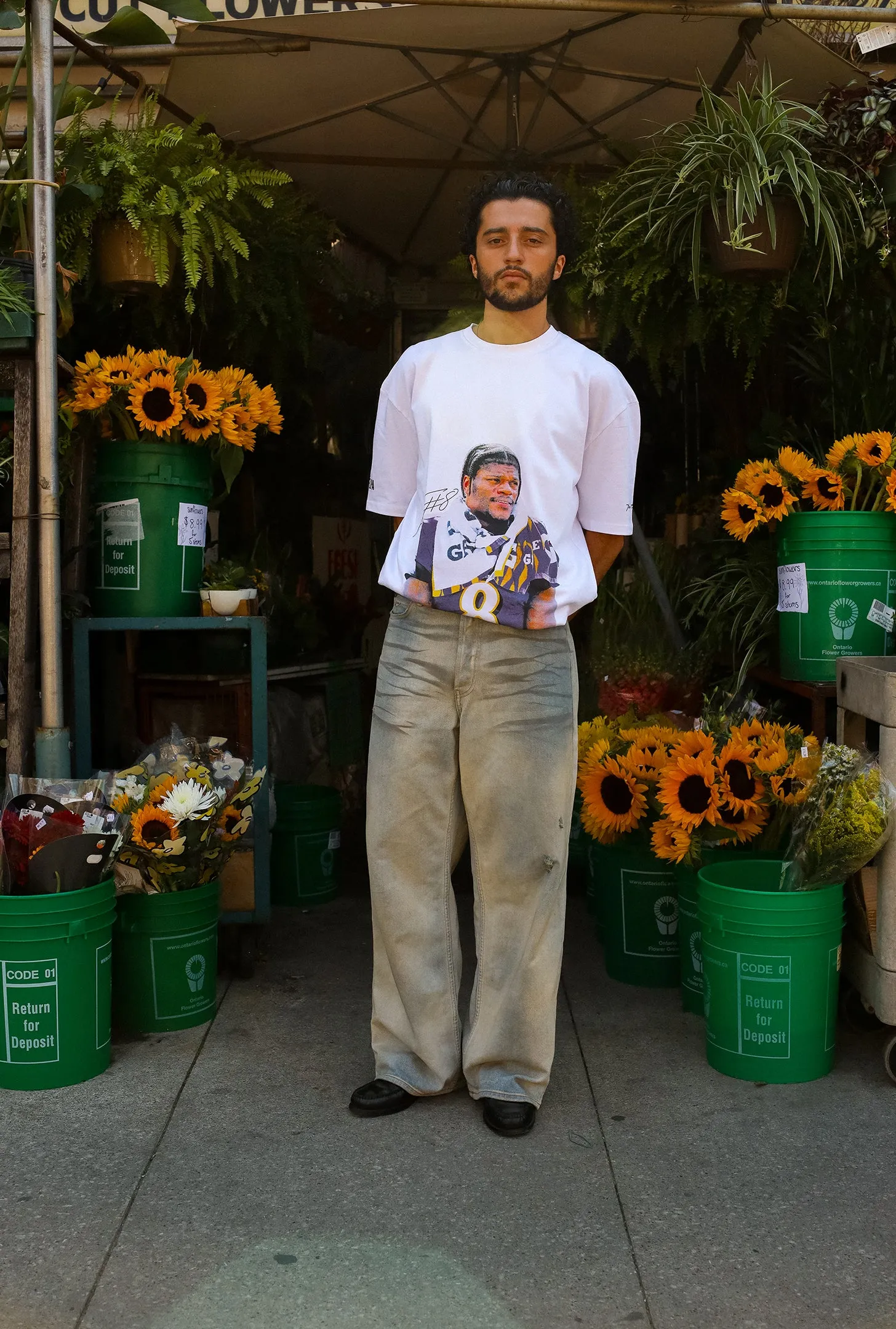 Lamar Jackson Heavyweight Garment Dyed T-Shirt - White sold by Peace-Collective product image thumbnail 2