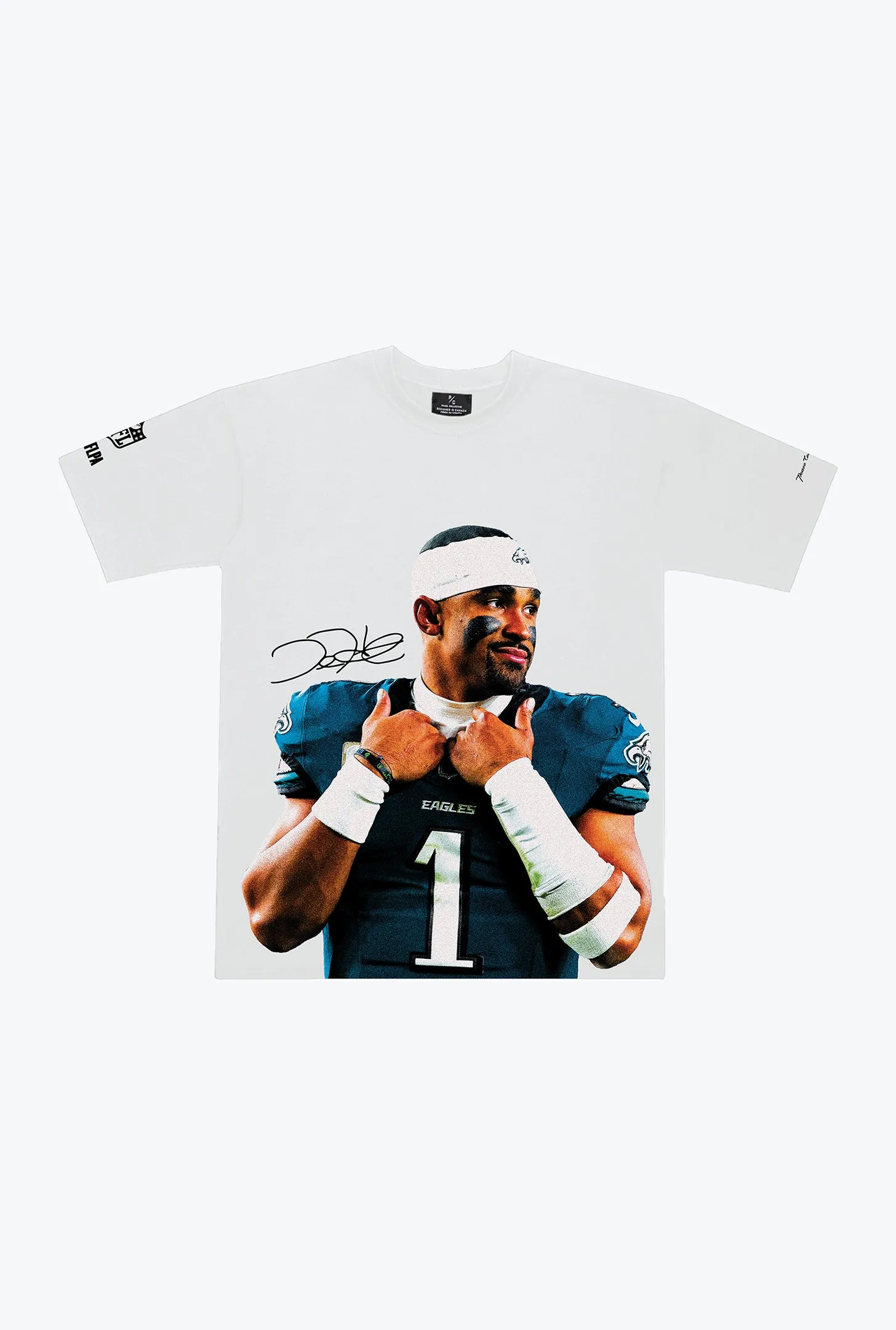 Jalen Hurts Heavyweight Garment Dyed T-Shirt - White sold by Peace-Collective