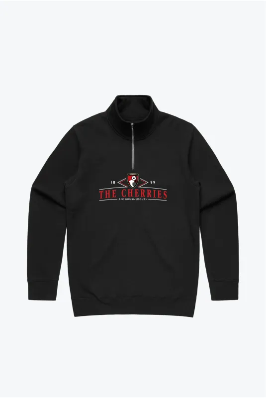 AFC Bournemouth Vintage Quarter Zip - Black sold by Peace-Collective