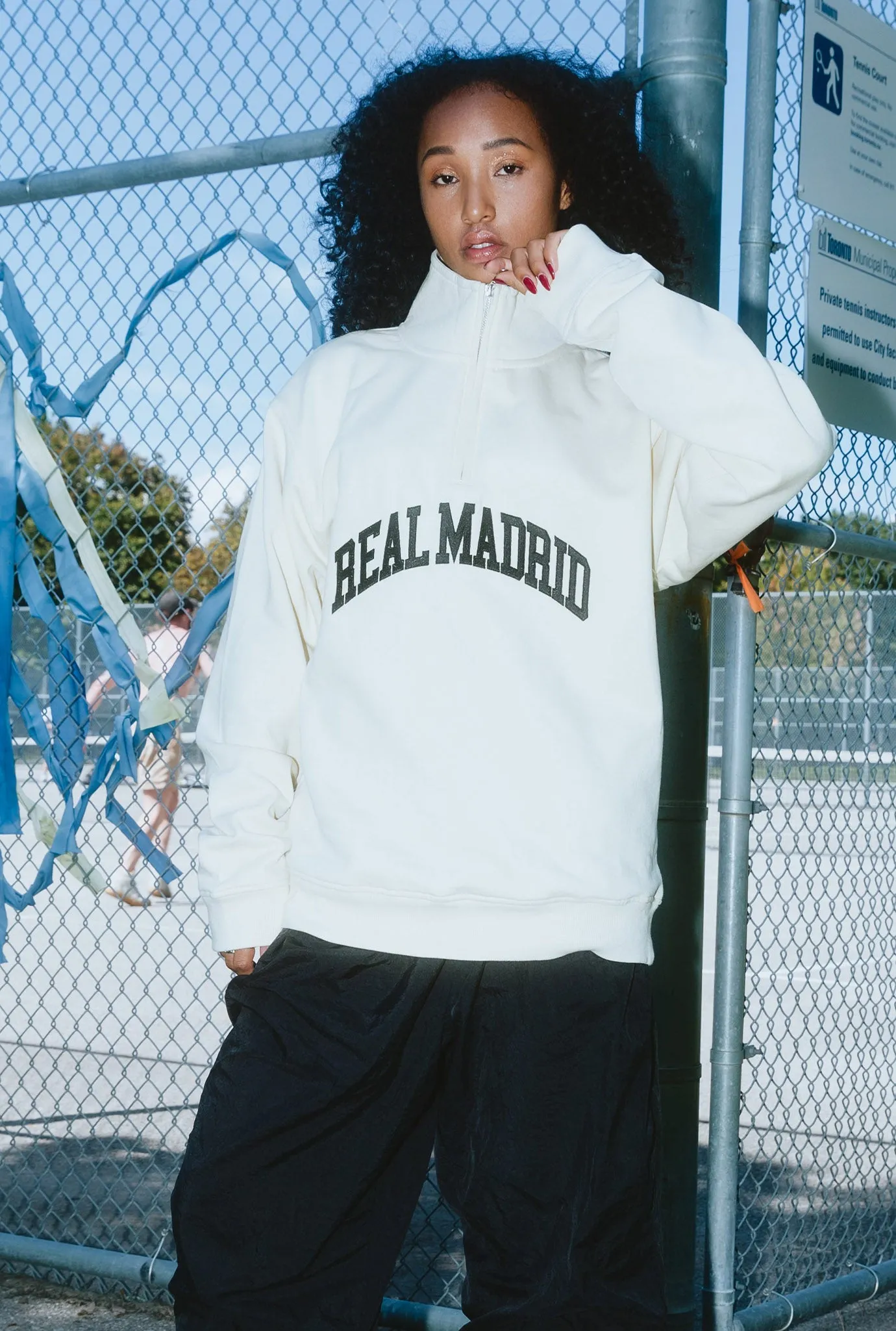 Real Madrid Collegiate Quarter Zip - Ivory sold by Peace-Collective product image thumbnail 2