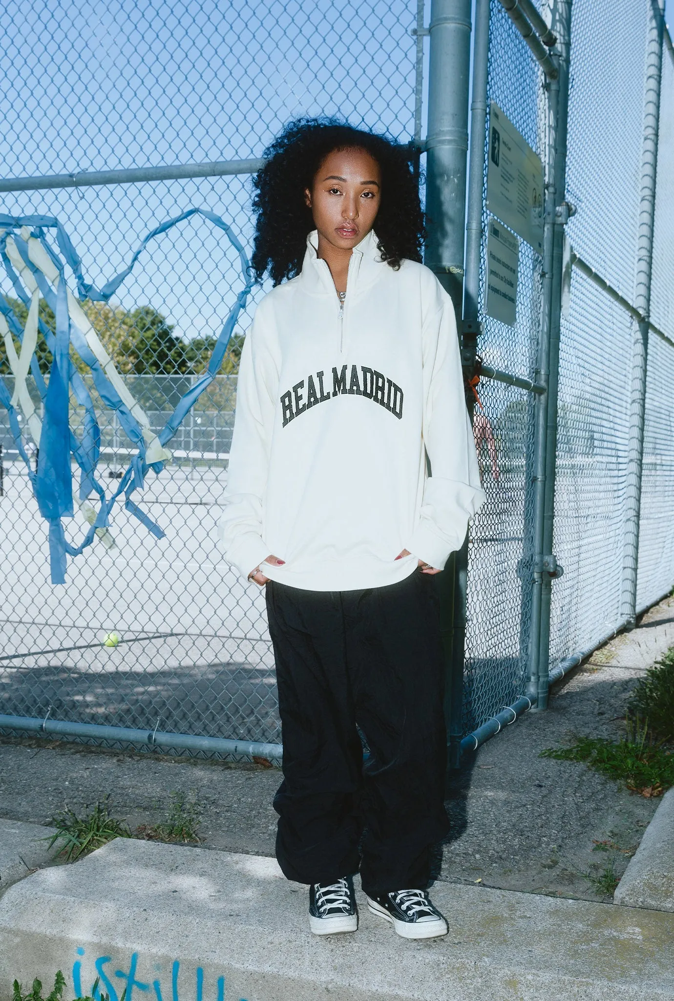 Real Madrid Collegiate Quarter Zip - Ivory sold by Peace-Collective product image thumbnail 3