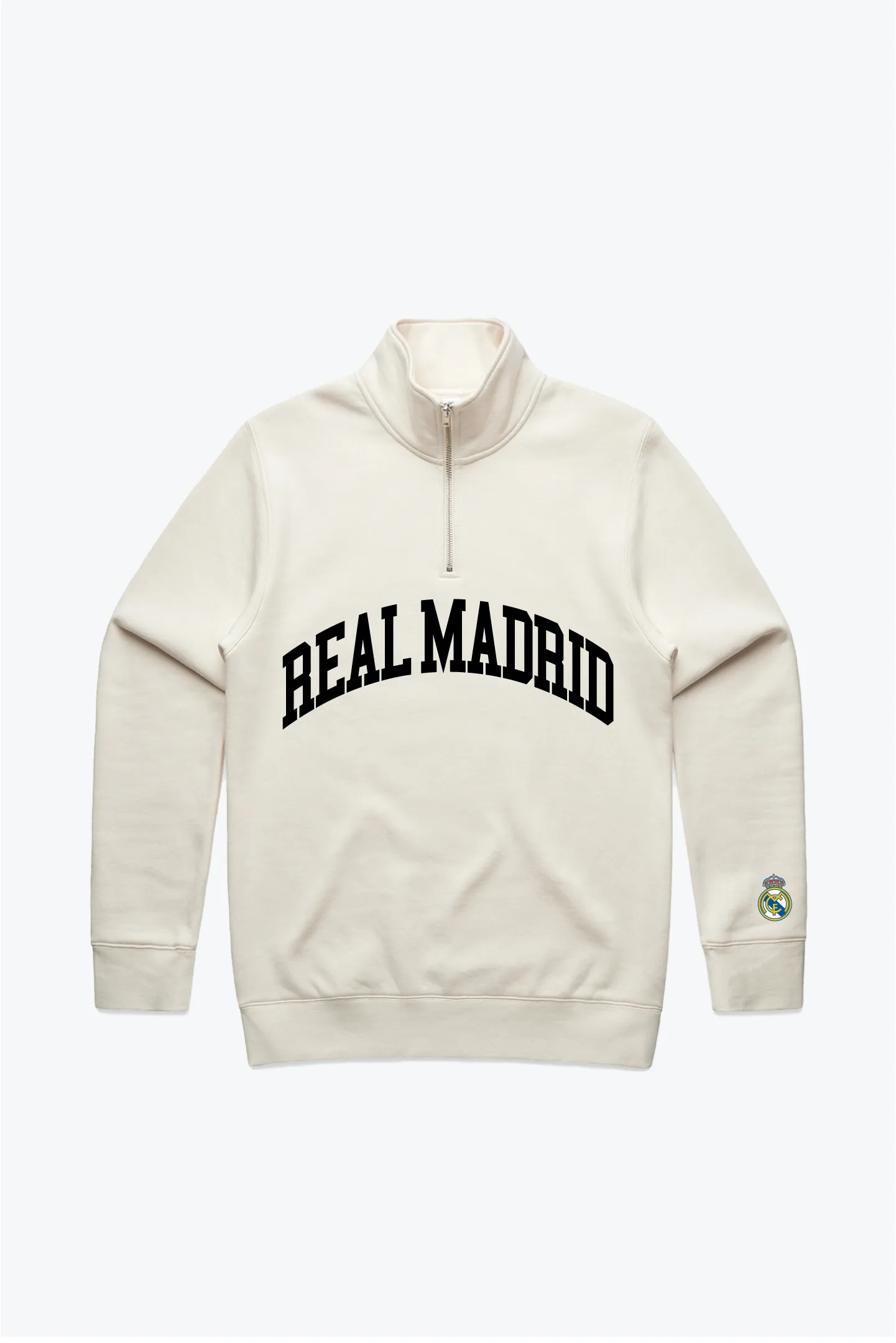 Real Madrid Collegiate Quarter Zip - Ivory sold by Peace-Collective