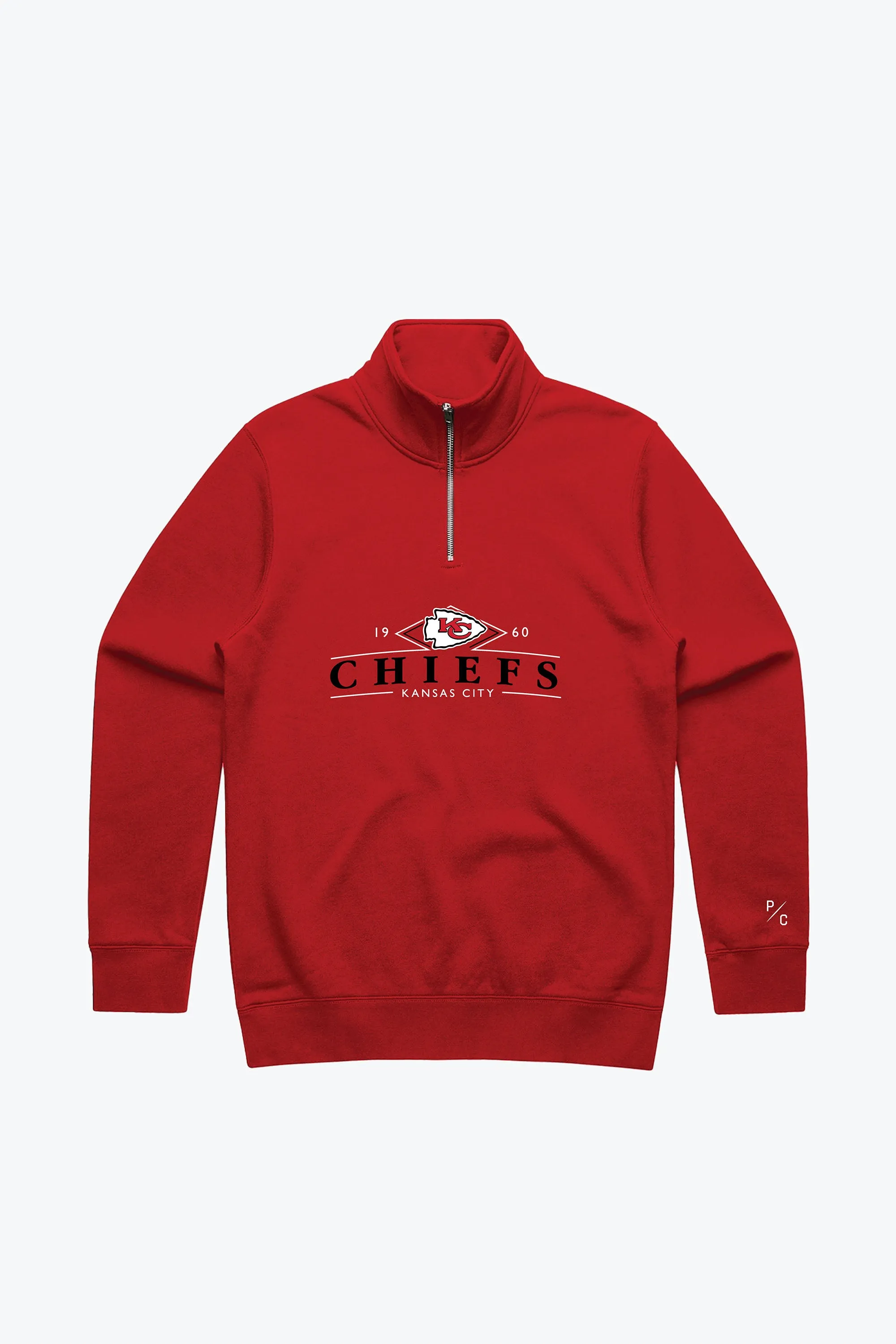Kansas City Chiefs Vintage Quarter Zip - Red sold by Peace-Collective