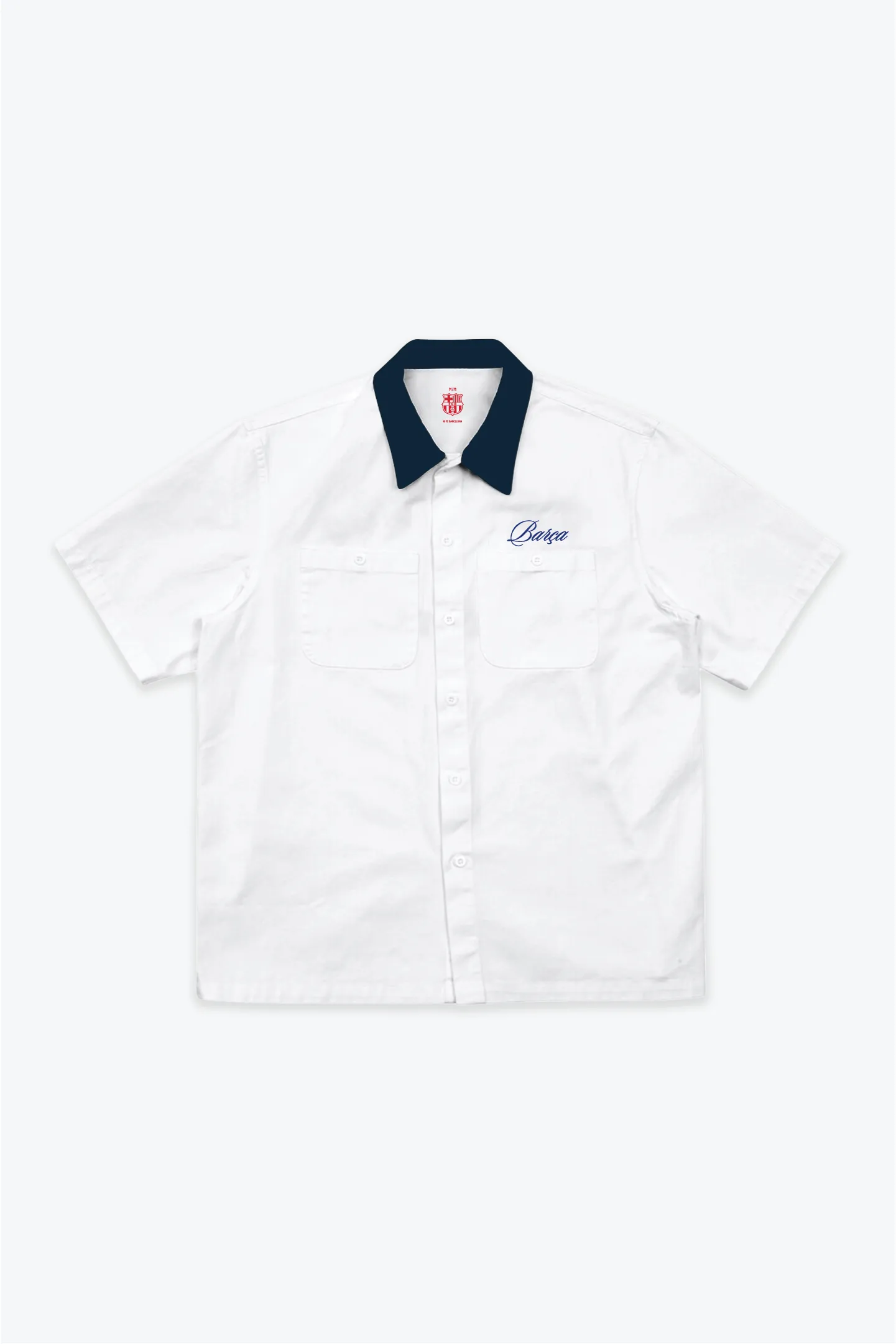 FC Barcelona Short Sleeve Button-Up - White sold by Peace-Collective product image thumbnail 2