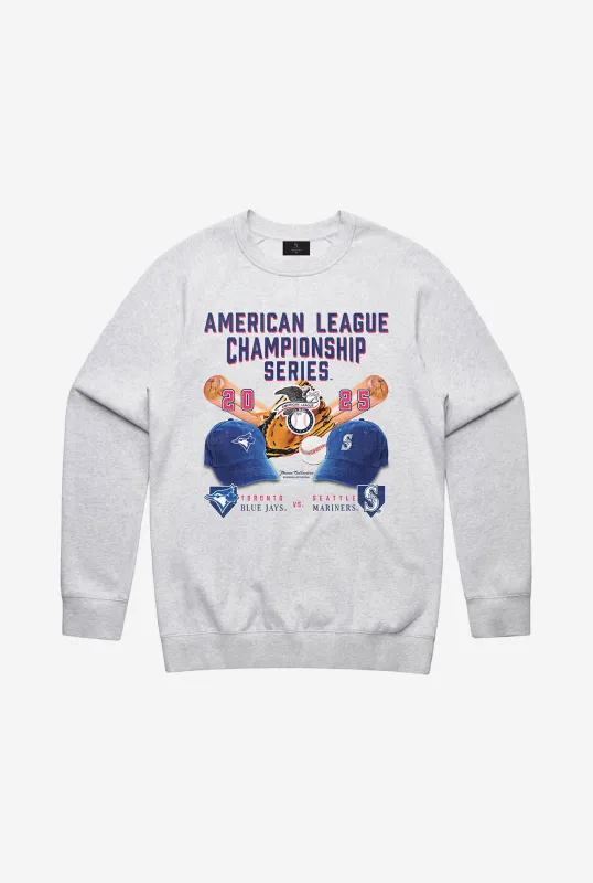 ALCS 2025: Toronto Blue Jays vs. Seattle Mariners Crewneck - Ash sold by Peace-Collective