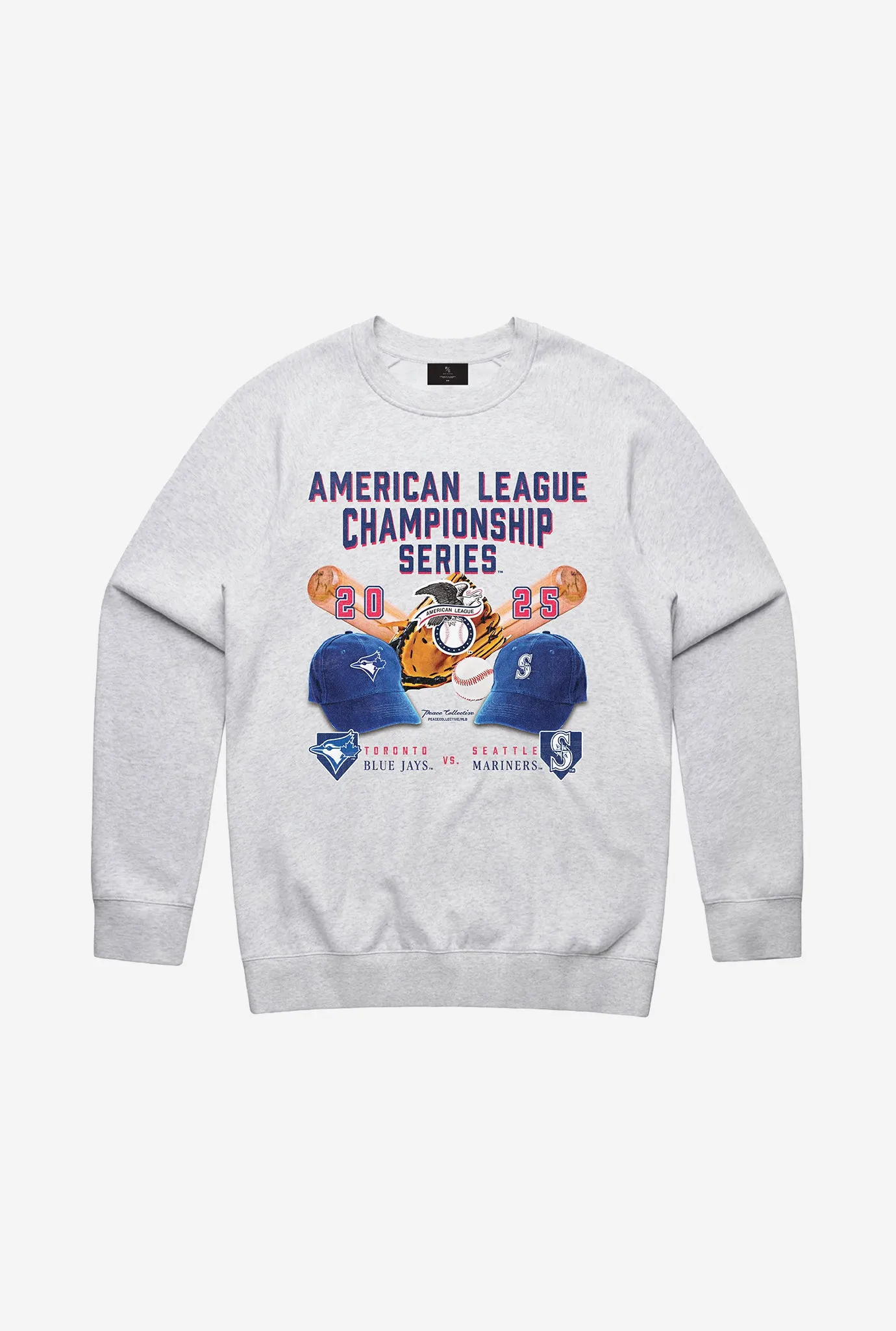 ALCS 2025: Toronto Blue Jays vs. Seattle Mariners Crewneck - Ash sold by Peace-Collective