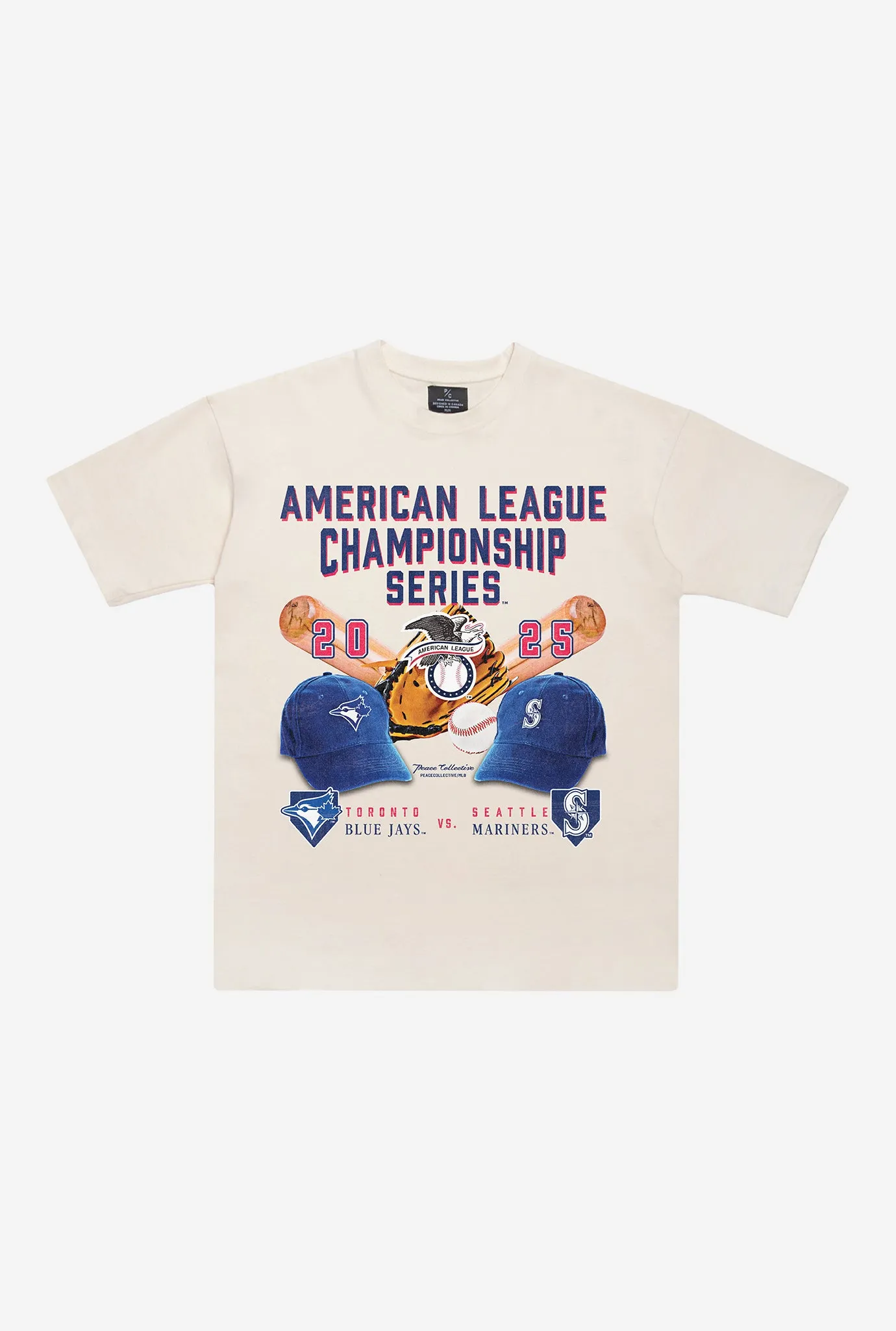 ALCS 2025: Toronto Blue Jays vs. Seattle Mariners Heavyweight T-Shirt - Ivory sold by Peace-Collective