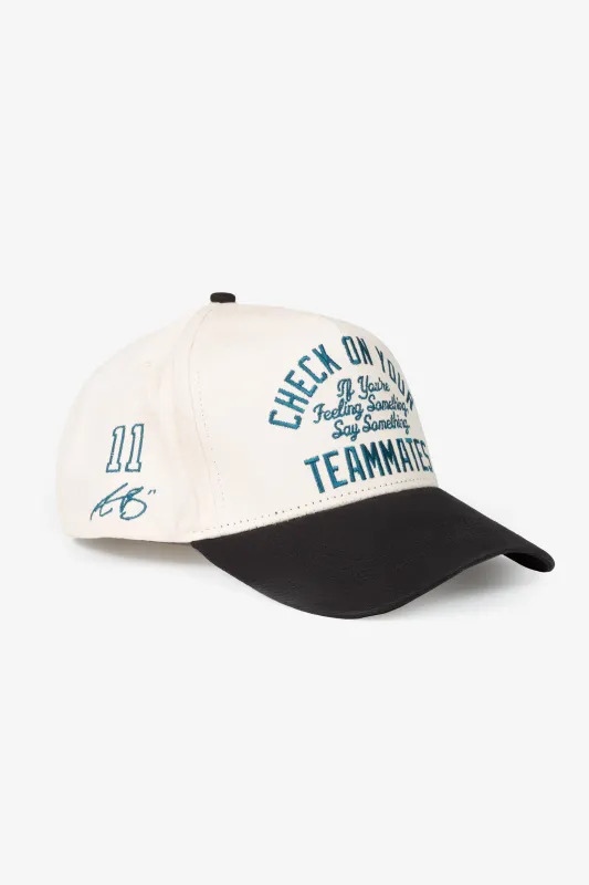 P/C x AJ Brown A-Frame Cap - Ivory / Black sold by Peace-Collective