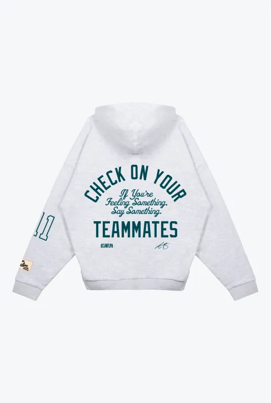 P/C x AJ Brown SuperHeavy™️ Hoodie - Ash sold by Peace-Collective