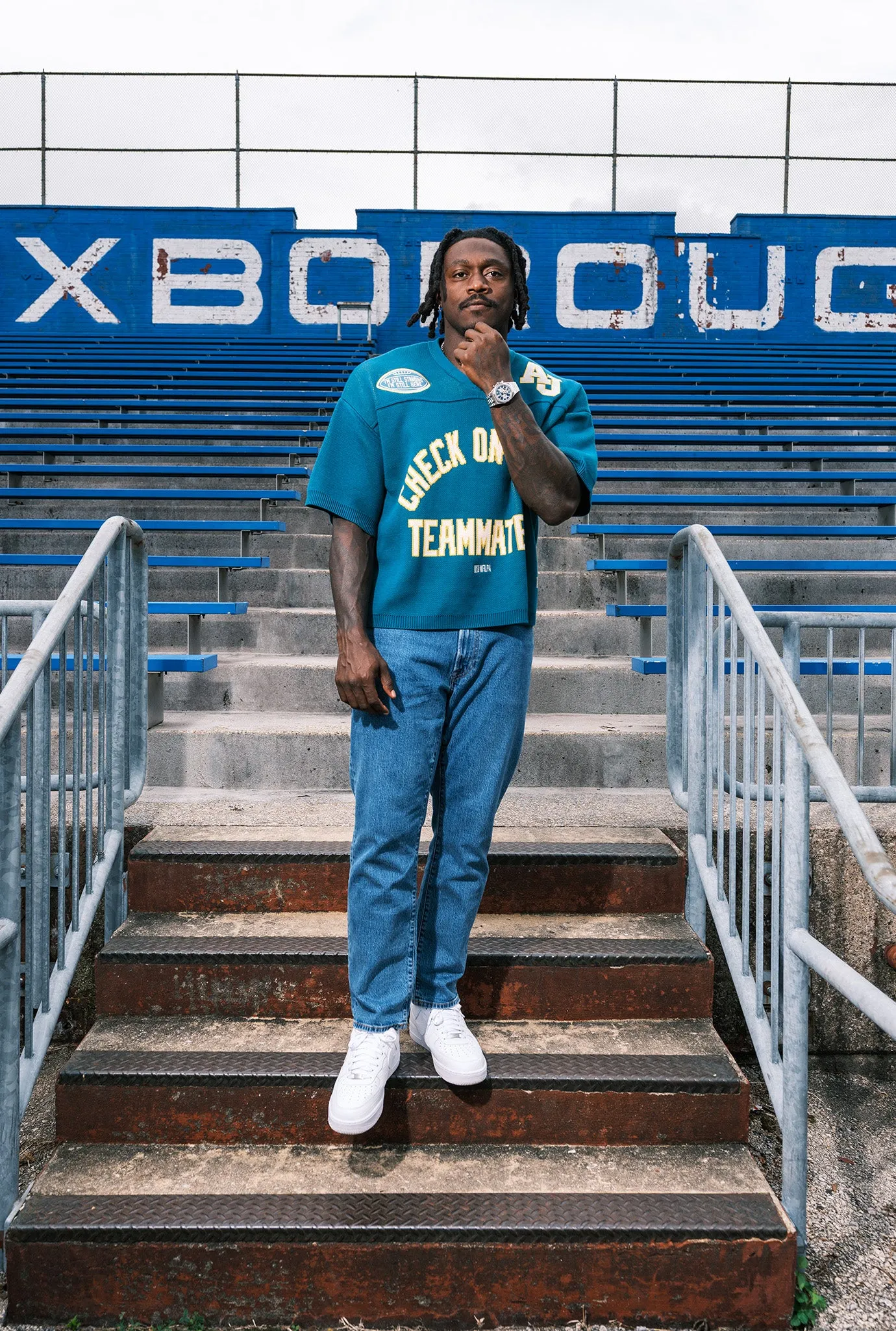 P/C x AJ Brown Knit Sweater - Green sold by Peace-Collective product image thumbnail 3