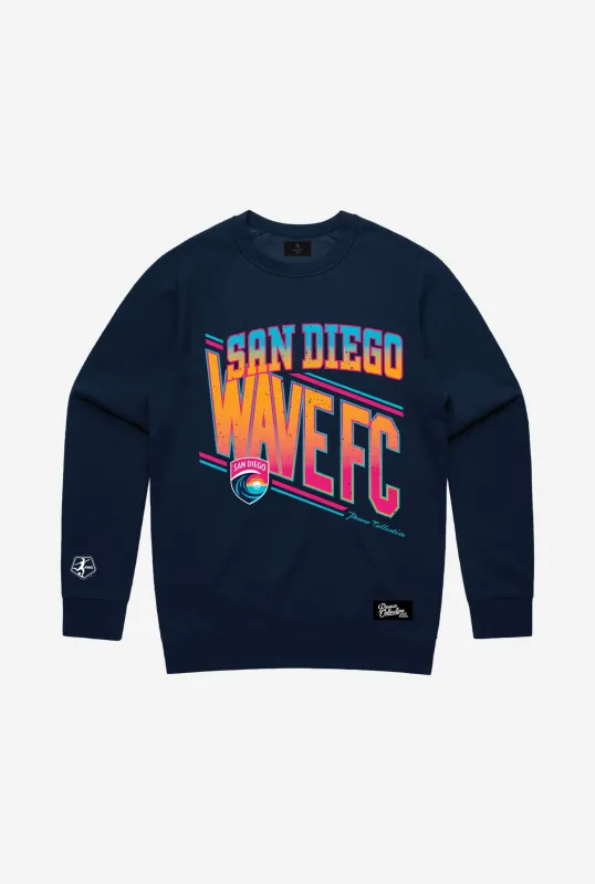 San Diego Wave FC Vintage Crewneck - Navy made by Peace-Collective