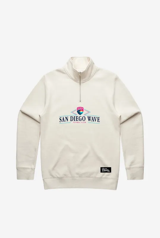 San Diego Wave FC Vintage Quarter Zip - Ivory sold by Peace-Collective