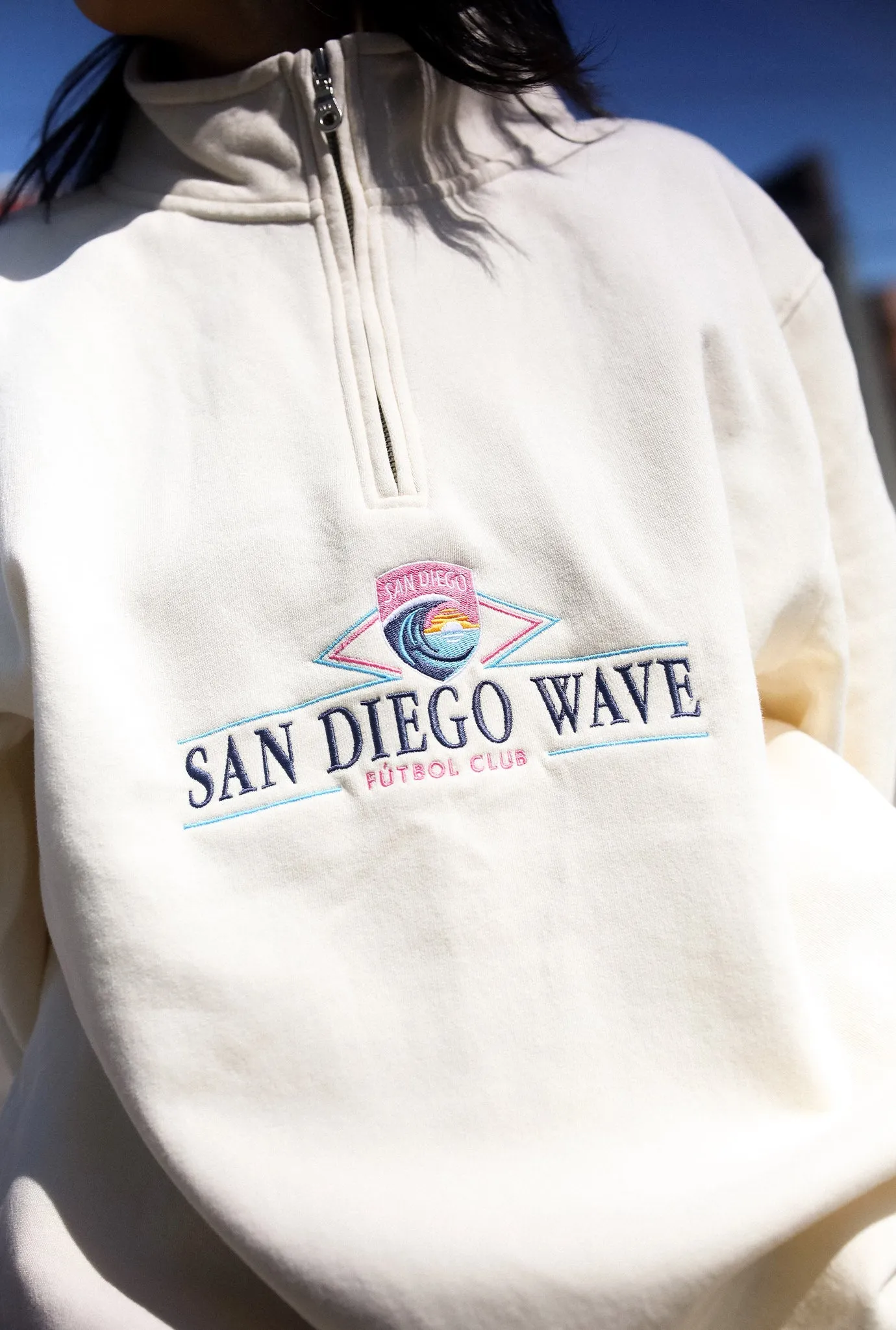 San Diego Wave FC Vintage Quarter Zip - Ivory sold by Peace-Collective product image thumbnail 2