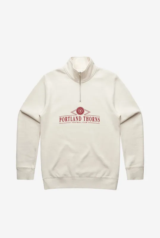 Portland Thorns FC Vintage Quarter Zip - Ivory sold by Peace-Collective