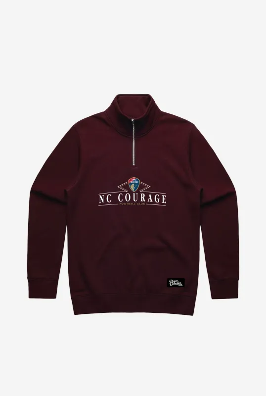North Carolina Courage Vintage Quarter Zip - Maroon sold by Peace-Collective