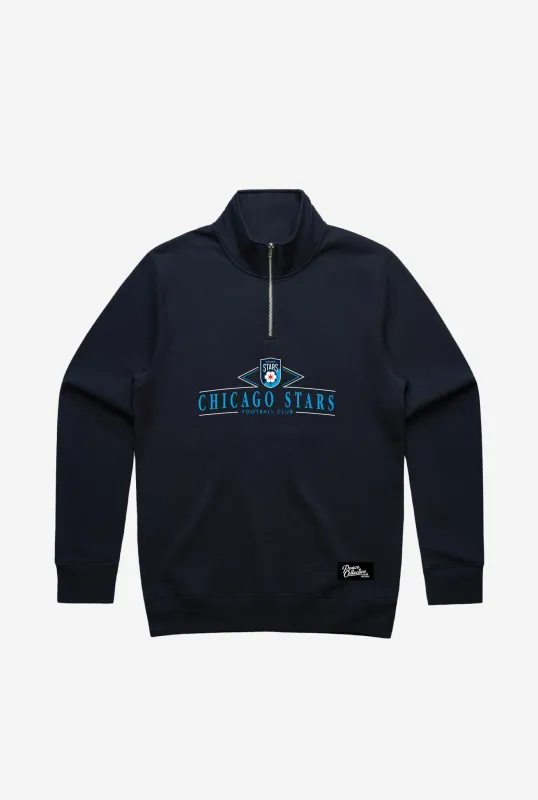 Chicago Stars FC Vintage Quarter Zip - Navy made by Peace-Collective