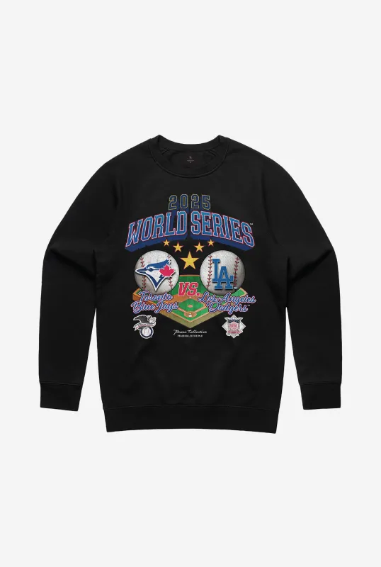 World Series 2025: Toronto Blue Jays vs LA Dodgers Crewneck - Black sold by Peace-Collective