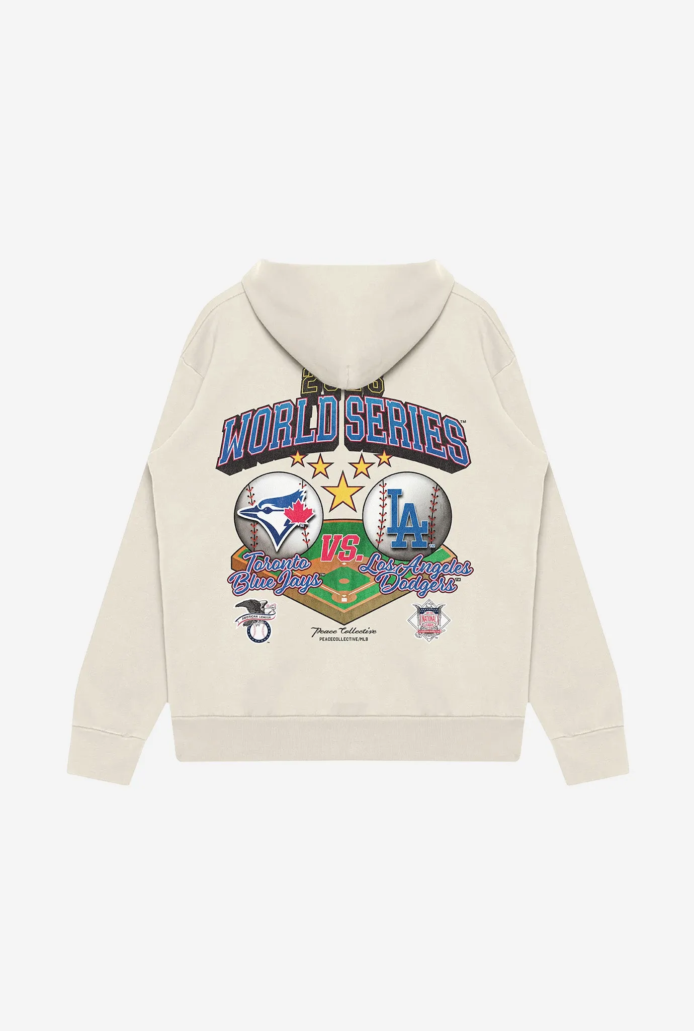 World Series 2025: Toronto Blue Jays vs LA Dodgers Heavyweight Hoodie - Ivory sold by Peace-Collective product image thumbnail 2