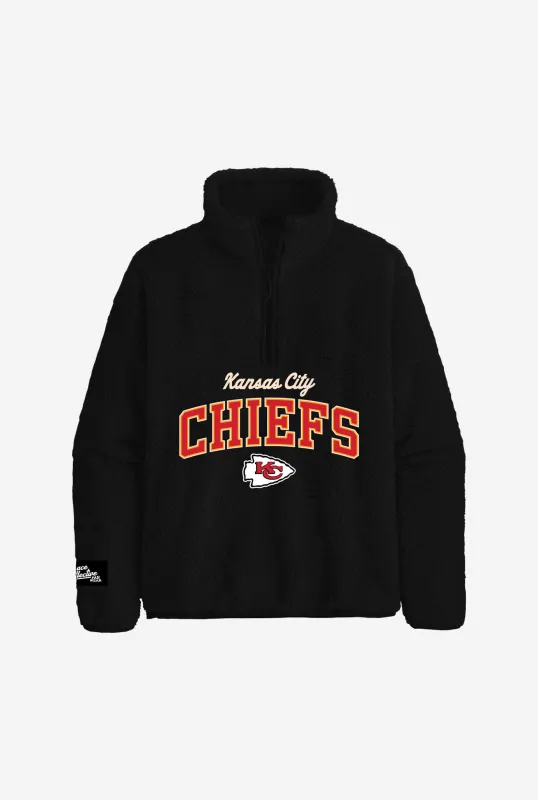 Kansas City Chiefs High Pile Quarter Zip - Black sold by Peace-Collective