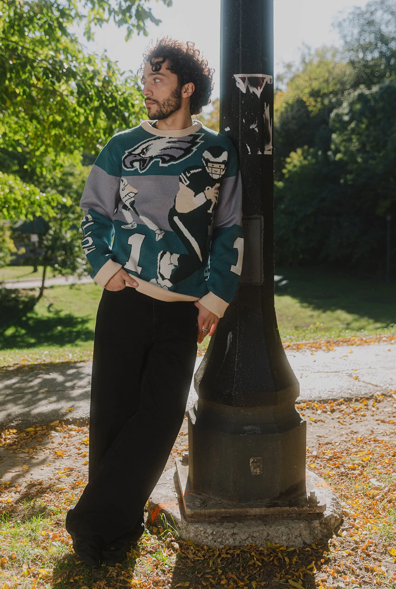 Jalen Hurts Knit Sweater - Green / Ivory sold by Peace-Collective product image thumbnail 2