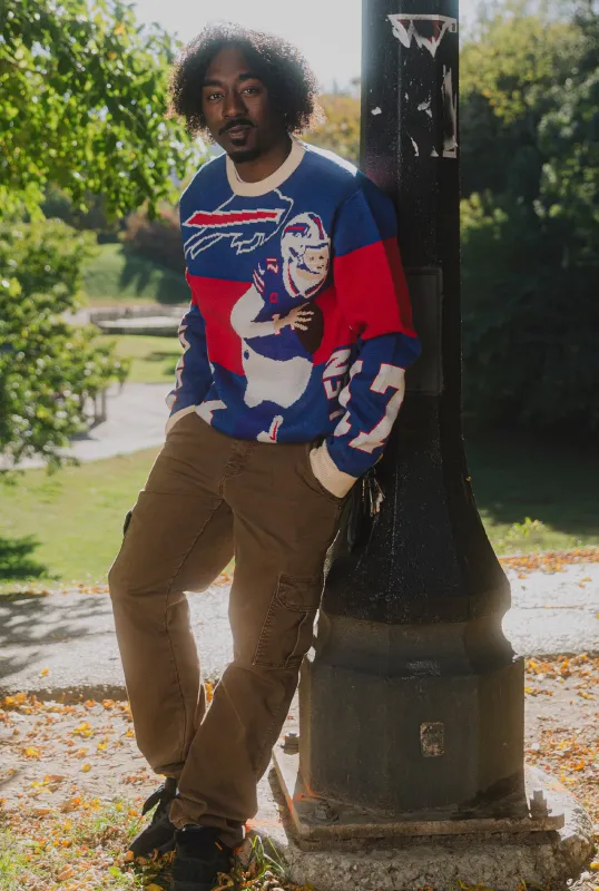 Josh Allen Knit Sweater - Royal / Ivory sold by Peace-Collective