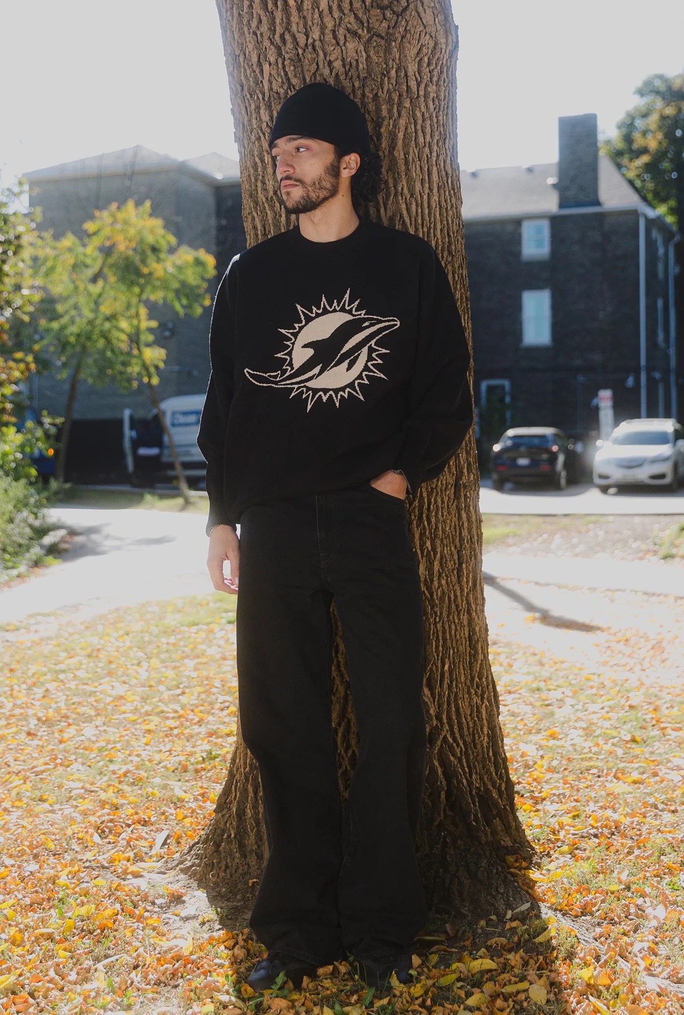 Miami Dolphins Knit Sweater - Black sold by Peace-Collective product image thumbnail 2