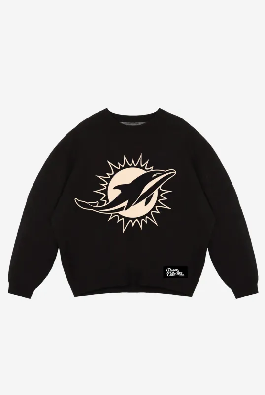 Miami Dolphins Knit Sweater - Black sold by Peace-Collective