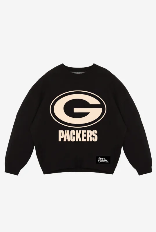Green Bay Packers Knit Sweater - Black sold by Peace-Collective