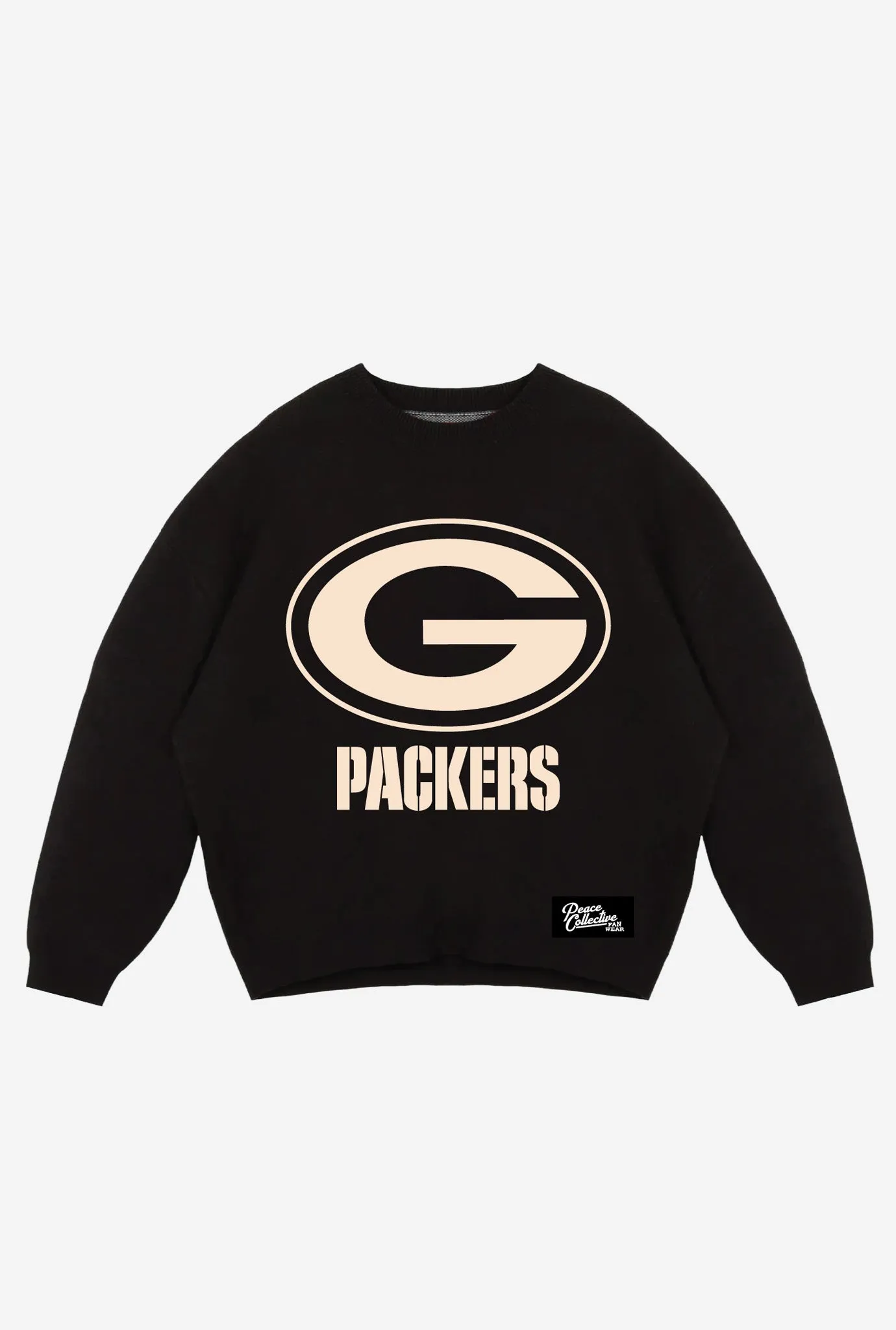 Green Bay Packers Oversized Knit Sweater - Black sold by Peace-Collective