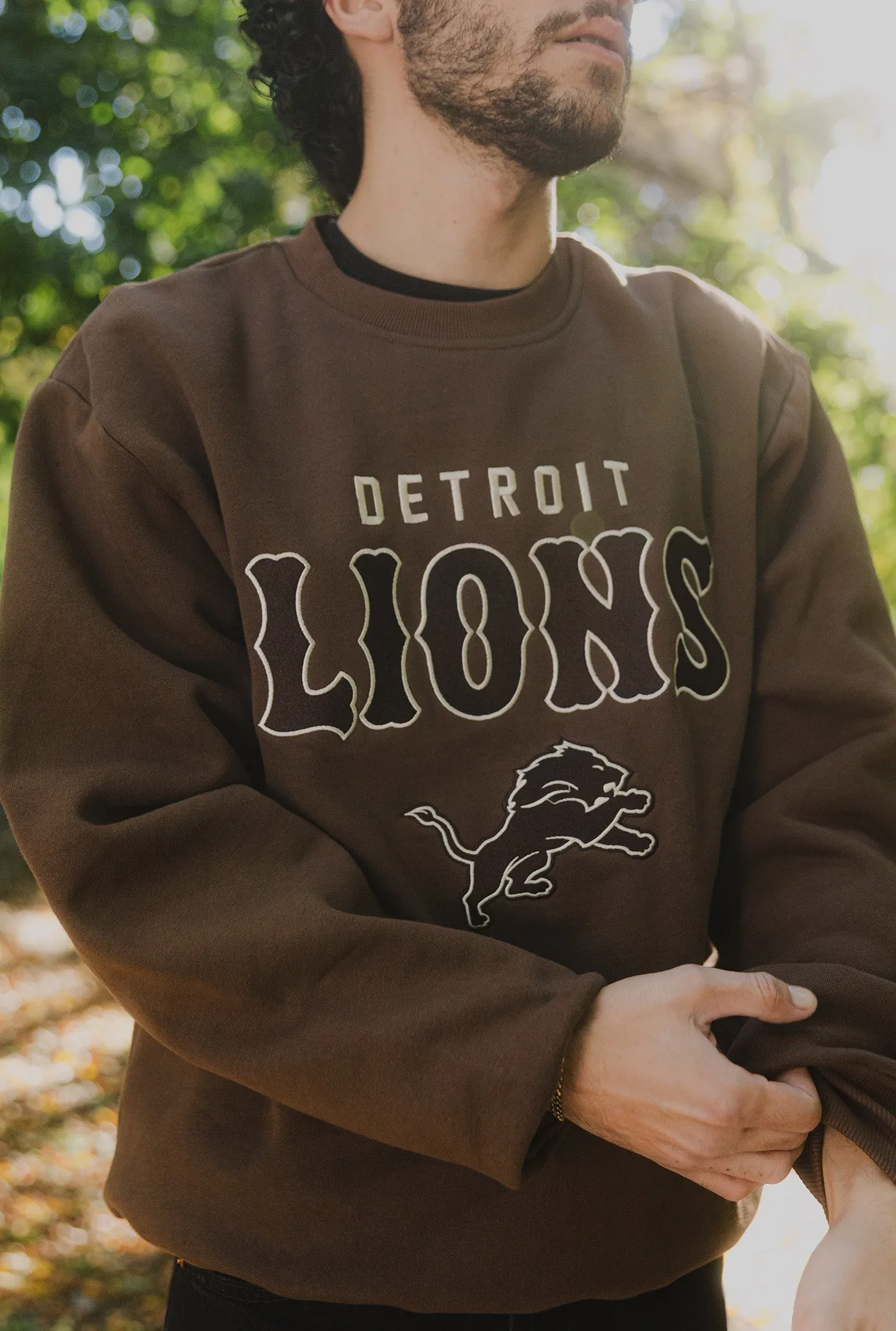 Detroit Lions Heavyweight Crewneck - Cocoa sold by Peace-Collective