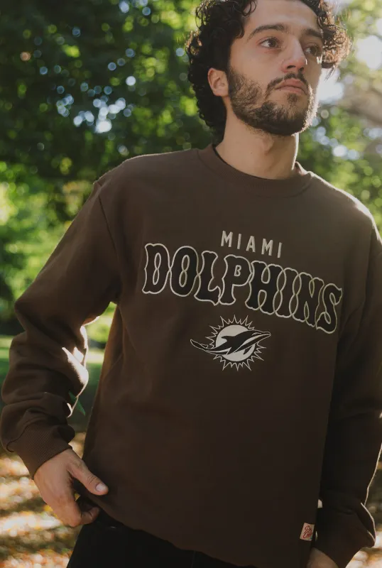 Miami Dolphins Heavyweight Crewneck - Cocoa sold by Peace-Collective