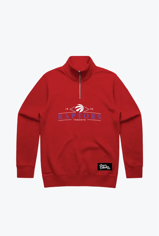 Toronto Raptors Vintage Quarter Zip - Red sold by Peace-Collective