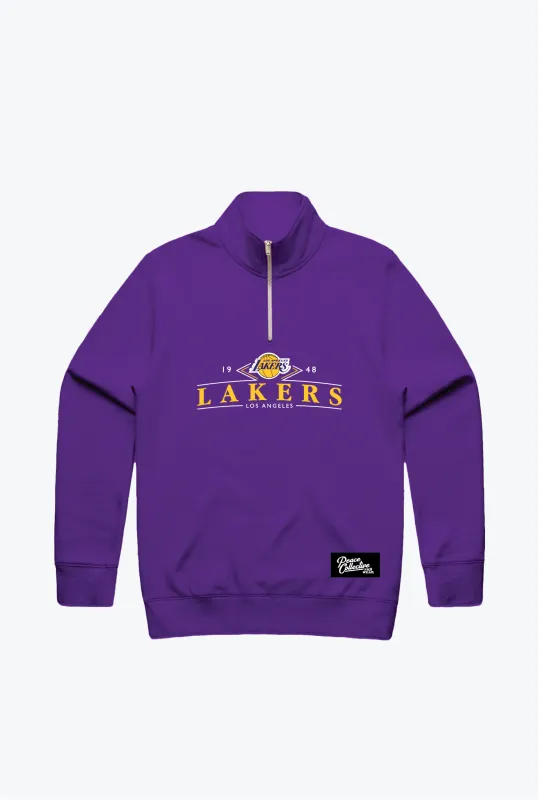 Los Angeles Lakers Vintage Quarter Zip - Purple sold by Peace-Collective