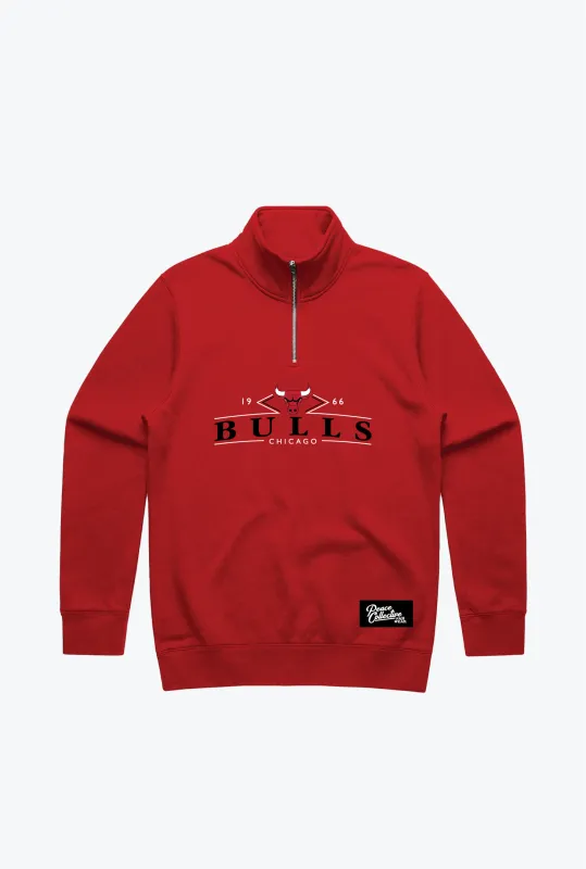 Chicago Bulls Vintage Quarter Zip - Red sold by Peace-Collective