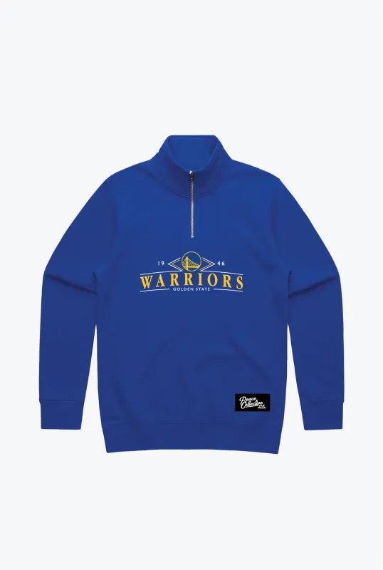 Golden State Warriors Vintage Quarter Zip - Royal sold by Peace-Collective
