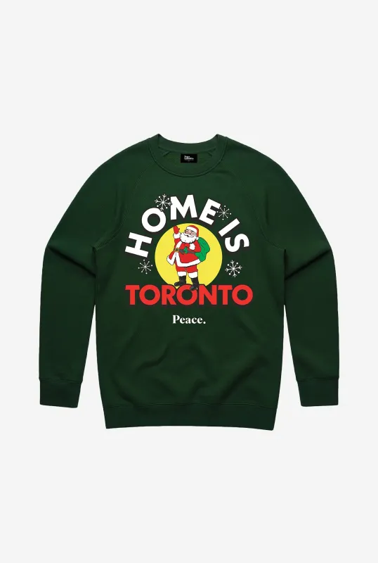 Home is Toronto Santa Claus Parade Crewneck - Forest Green sold by Peace-Collective