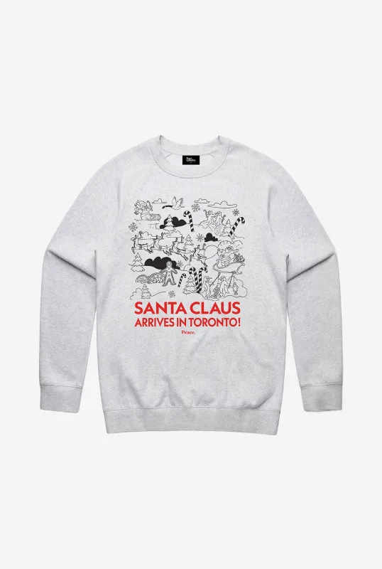 Santa Claus Arrives in Toronto Crewneck - Ash sold by Peace-Collective