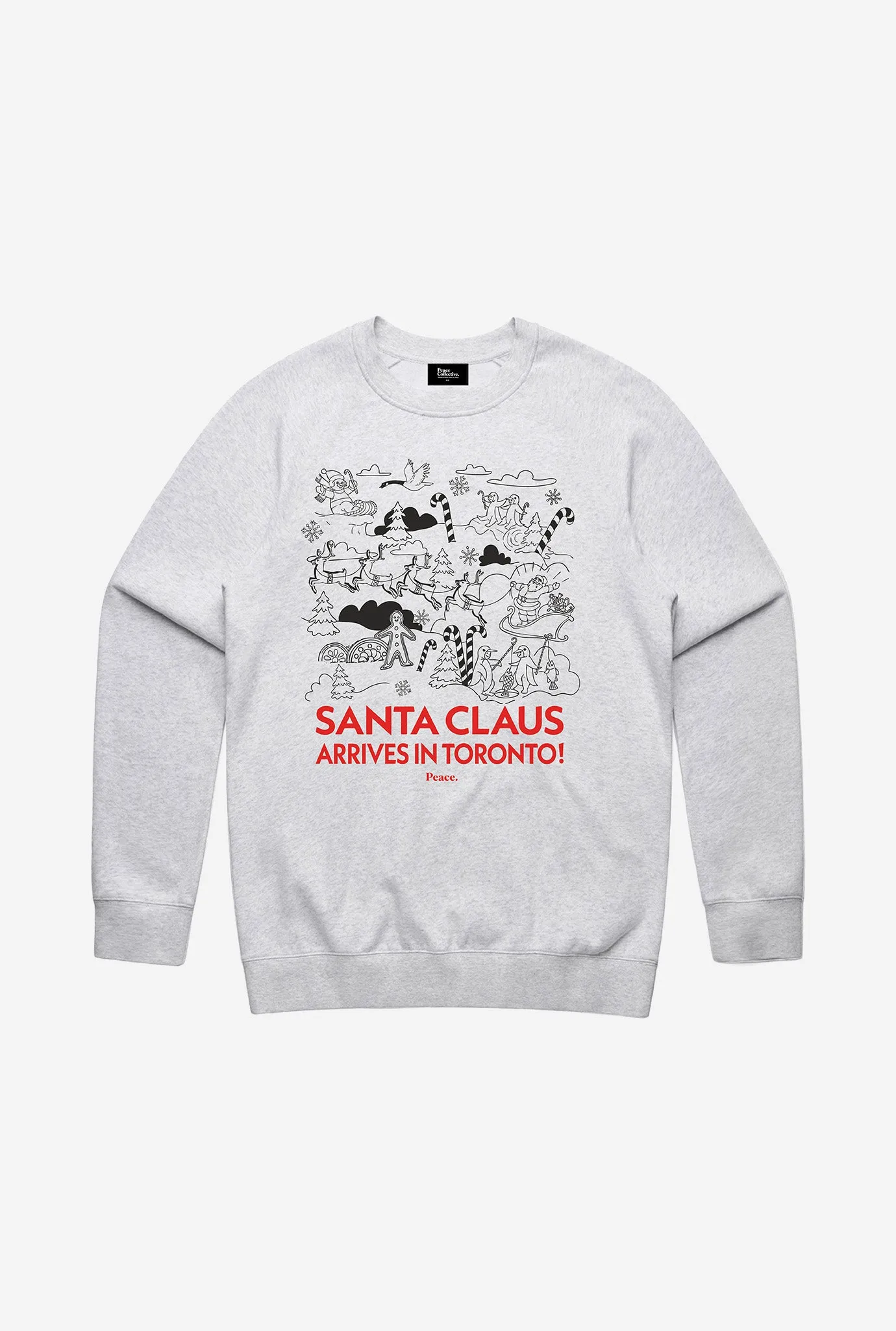 Santa Claus Arrives in Toronto Crewneck - Ash sold by Peace-Collective