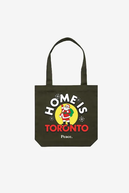 Home is Toronto Santa Claus Parade Tote Bag - Olive sold by Peace-Collective
