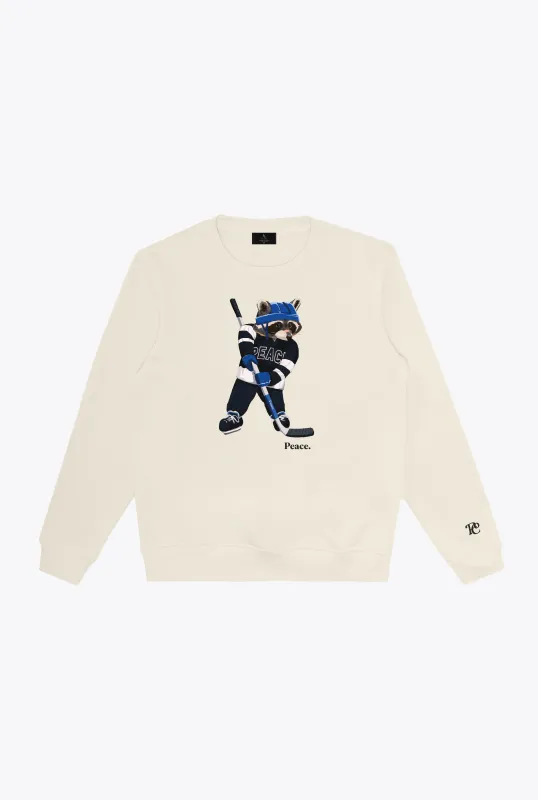 Hockey Trash Teddy Crewneck - Ivory sold by Peace-Collective