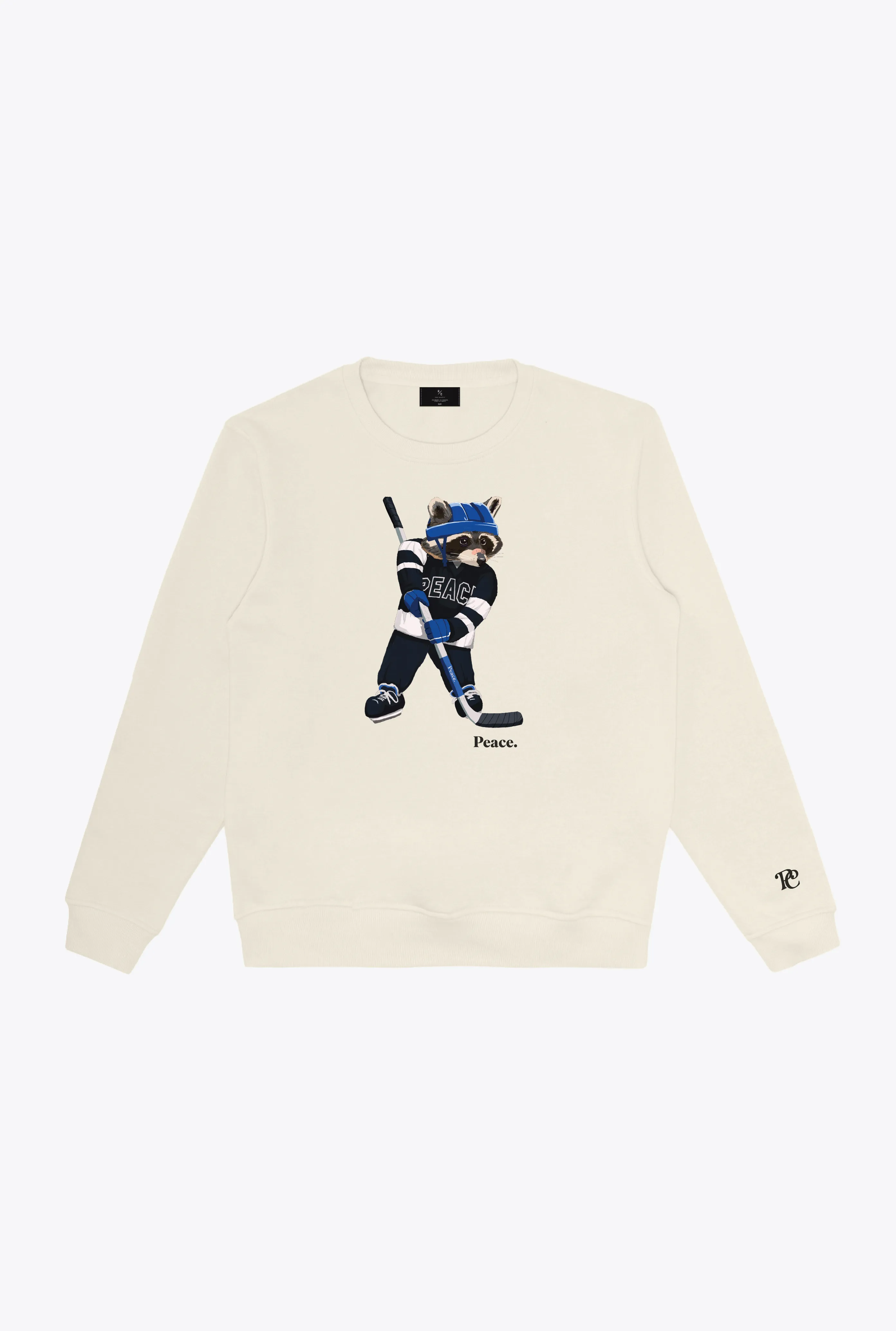 Hockey Trash Teddy Crewneck - Ivory sold by Peace-Collective