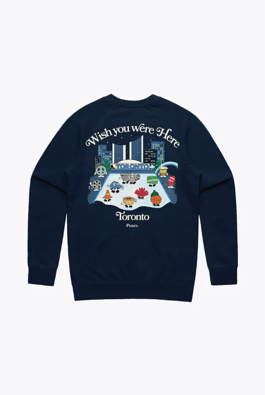 Toronto Wish You Were Here Crewneck - Navy sold by Peace-Collective