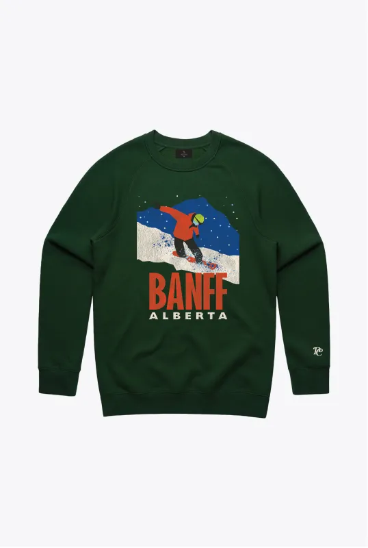 Banff Winter Escape Crewneck - Forest Green sold by Peace-Collective