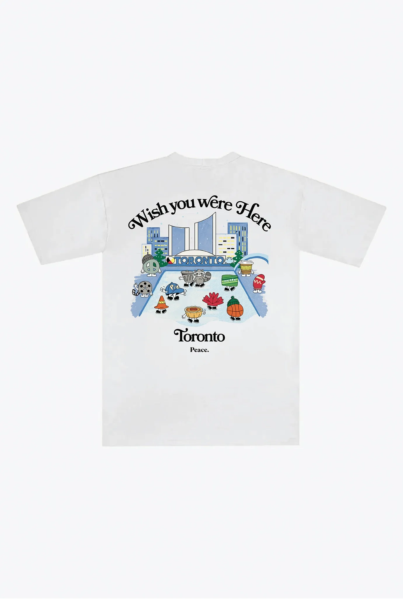 Toronto Wish You Were Here Heavyweight T-Shirt - White sold by Peace-Collective
