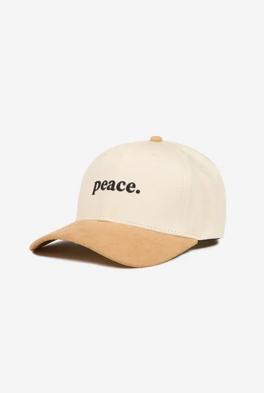 Peace Basics A-Frame Cap - Ivory / Suede sold by Peace-Collective
