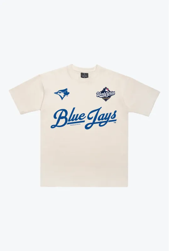 Toronto Blue Jays Script World Series 2025 Heavyweight T-Shirt - Ivory sold by Peace-Collective